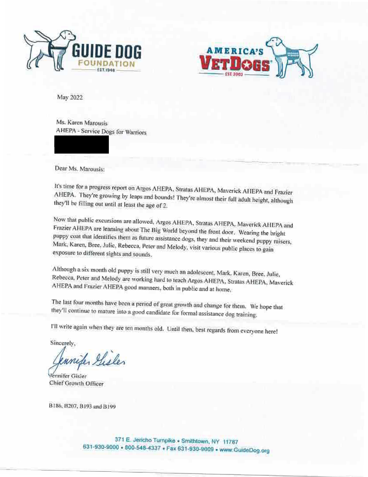 Frazier AHEPA, AHEPA Service Dogs for Warriors